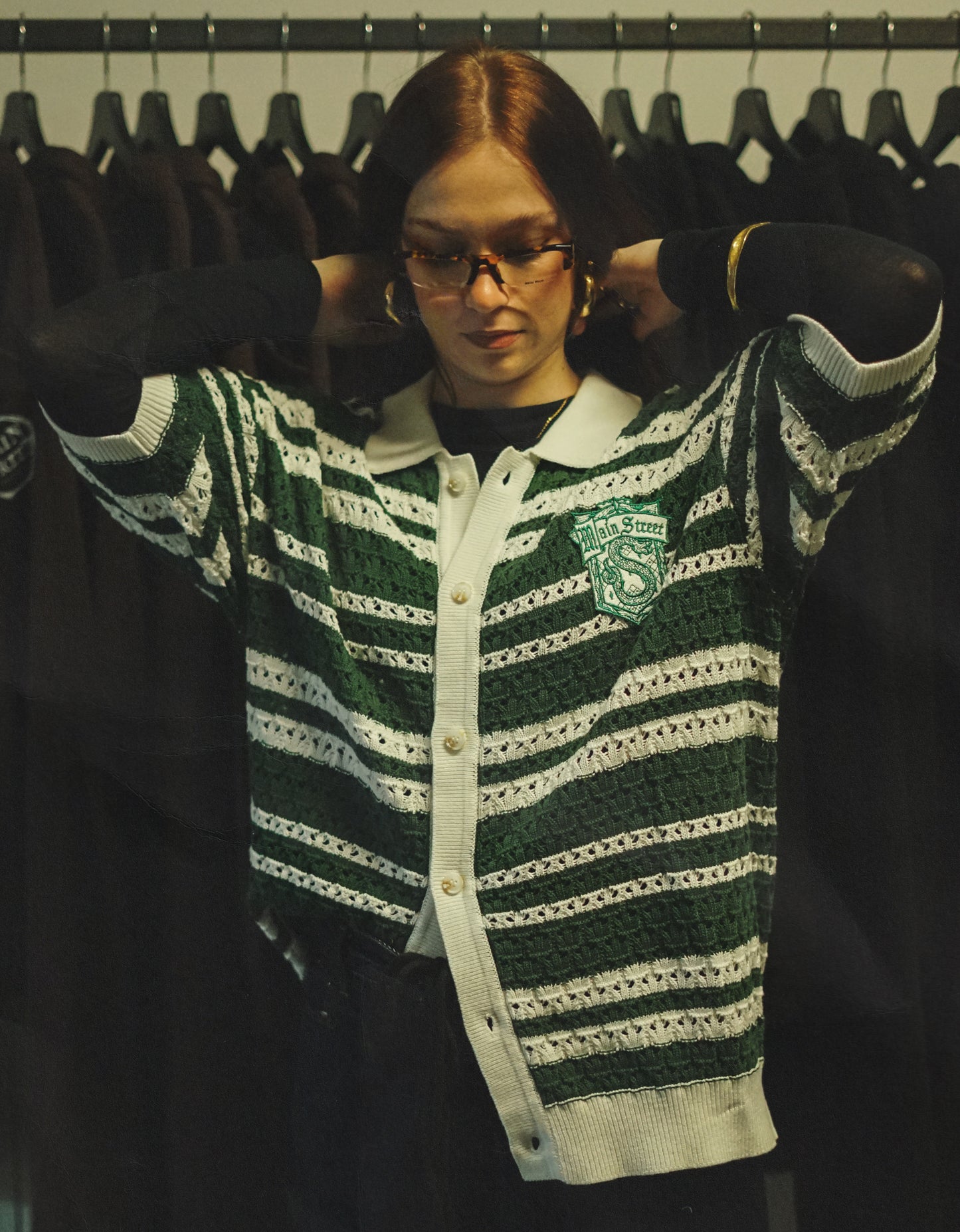 Polo Manica Corta Serpeverde w/ Embroidered Patch