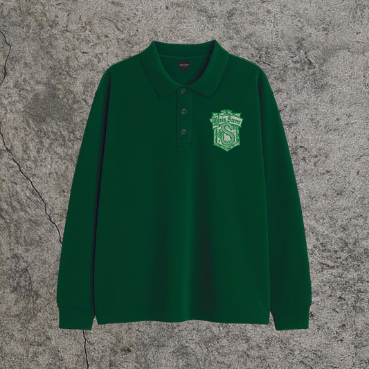 Polo Maniche Lunghe Serpeverde w/ Embroidered Patch