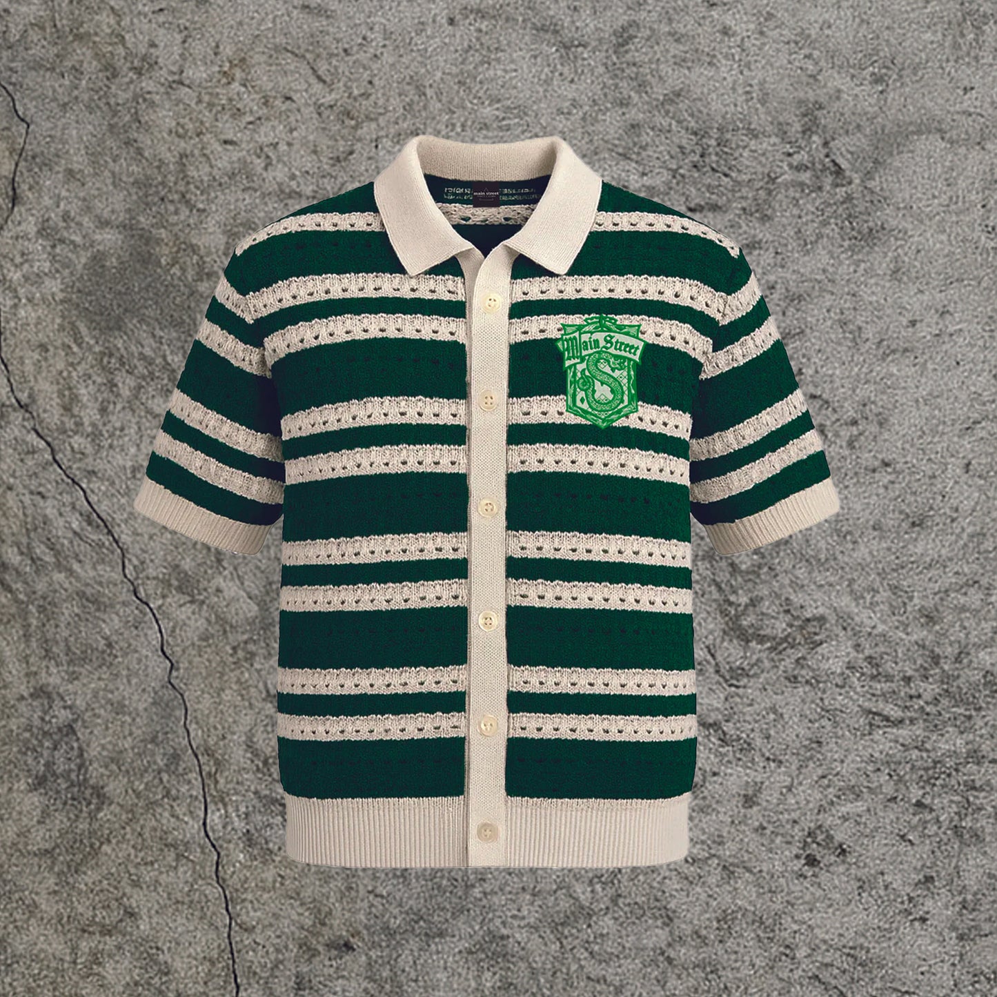 Polo Manica Corta Serpeverde w/ Embroidered Patch